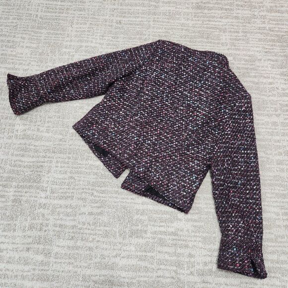 Chico's Women's Sparkle Tweed Jacket purple size 0 or S ladies - Picture 10 of 12